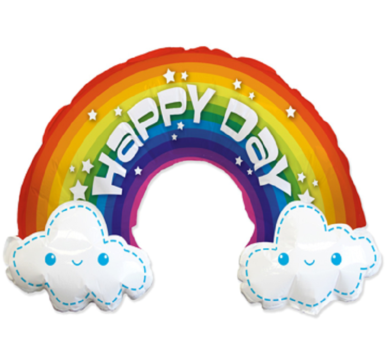 Happy Day Regenbogen Folienballon 35 x 99cm