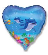 Happy Dolphin Foilienballon 45cm 18"