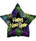Happy New Year Feuerwerk Stern Folienballon 45cm 18"