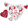 Happy Valentines Day Herz Cluster Folienballon 106cm 42"