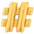Hashtag Raute Gold Folienballon # 101cm