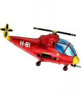 Helikopter rot Folienballon 96 x 57 cm