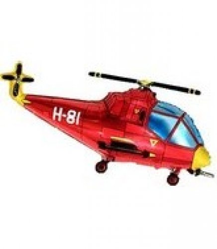 Helikopter rot Folienballon 96 x 57 cm