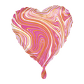 Herz marmoriert Marblez Pink Folienballon - 43cm 17''