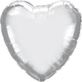 Herz Chrome Silver Folienballon Silber 45cm 18" Qualatex