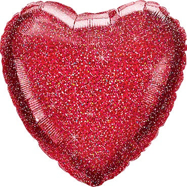 Herz Glittergraphic Red Folienballon Rot 45 cm 18" Qualatex