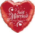 Just married Herz mit Schriftzug Herzlichen Glückwunsch Folienballon 45cm 18"