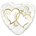 Herzen gold Hochzeit Folienballon 46cm / 18"