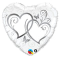 Herzen silber Hochzeit Folienballon 46cm 18"