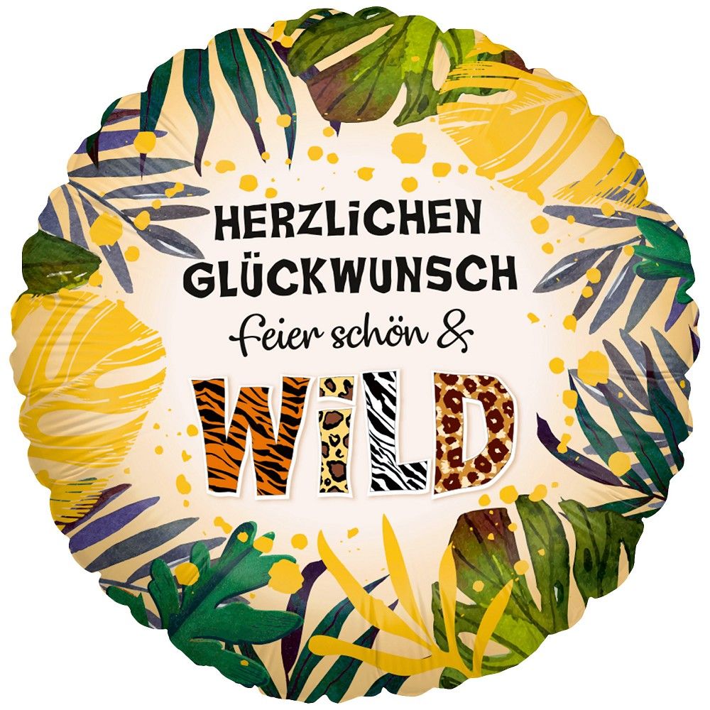 Herzlichen Glückwunsch Feier Schön Und Wild Folienballon 46cm 18"