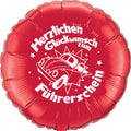 Herzlichen Glückwunsch zum Führerschein Folienballon 46cm 18"