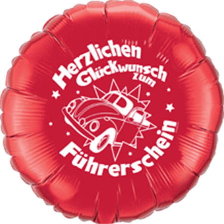 Herzlichen Glückwunsch zum Führerschein Folienballon 46cm 18"