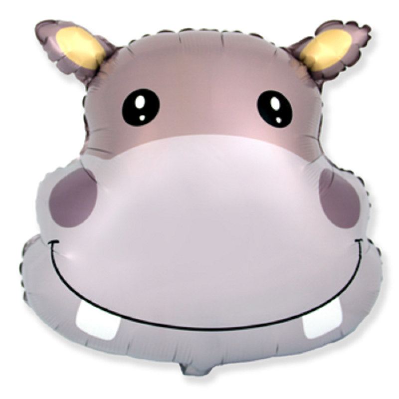Hippo Head Nilpferdkopf Folienballon 56cm 22"