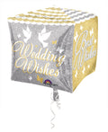 Hochzeitswünsche Cubez Würfel Folienballon - 38 x 38cm
