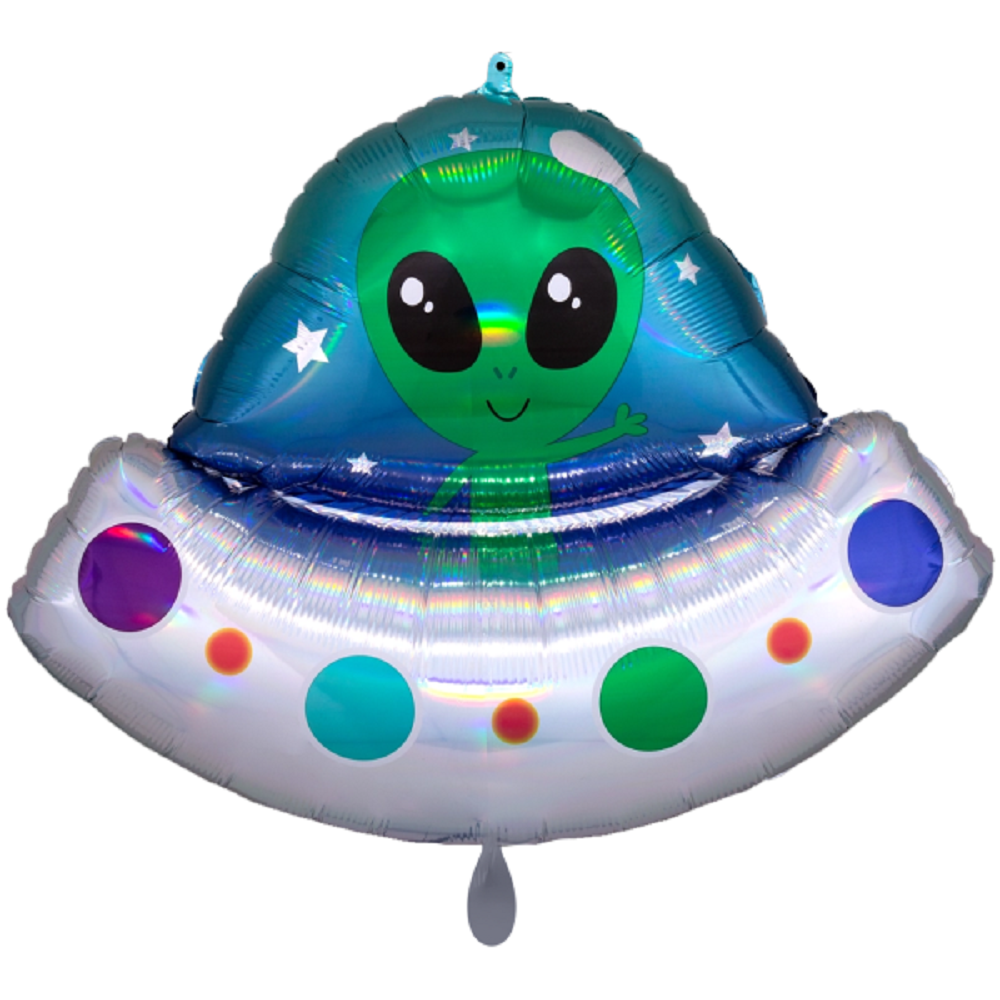 Holographic Alien Space Ship Folienballon 71cm 28"