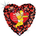 Homer Simpson I'm with Cupid Herz Folienballon  45cm 18''