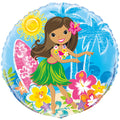 Hula Mädchen am Strand Party Folienballon
