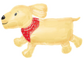 Hund mit rotem Halstuch Jumbo Folienballon 101cm