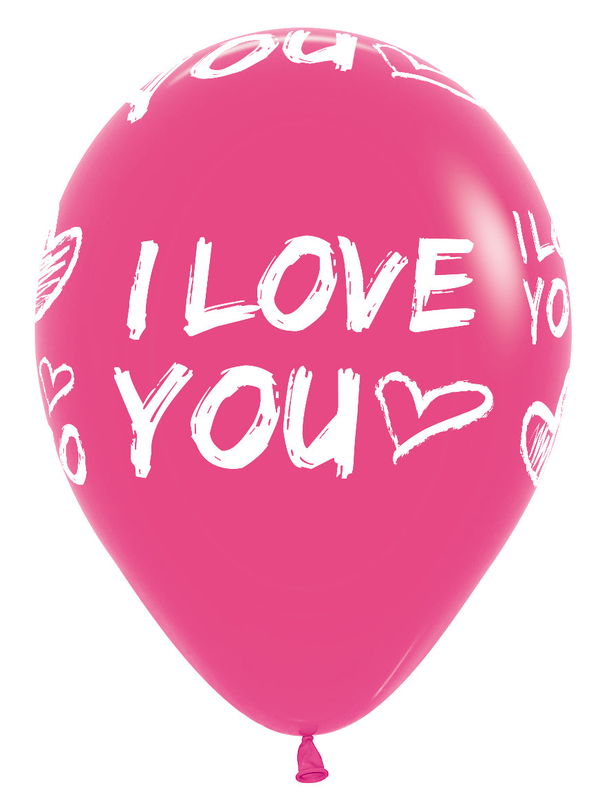 I Love You Modern Fashion Assortment 30cm 12" Latex Luftballons Sempertex