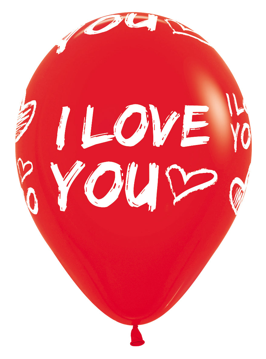 I Love You Modern Fashion Assortment 30cm 12" Latex Luftballons Sempertex