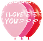 I Love You Modern Fashion Assortment 30cm 12 Inch Latex Luftballons Sempertex