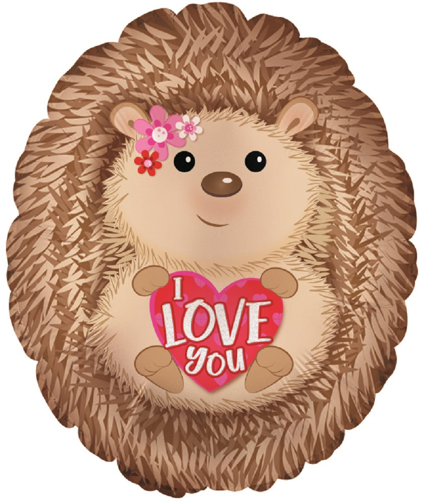 I Love you Hedge Hog Igel Oval Folienballon 51cm 20''