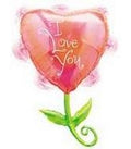 I Love you heart Ich liebe Dich Herz als Blume Folienballon 84 cm