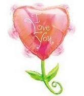 I Love you heart Ich liebe Dich Herz als Blume Folienballon 84 cm