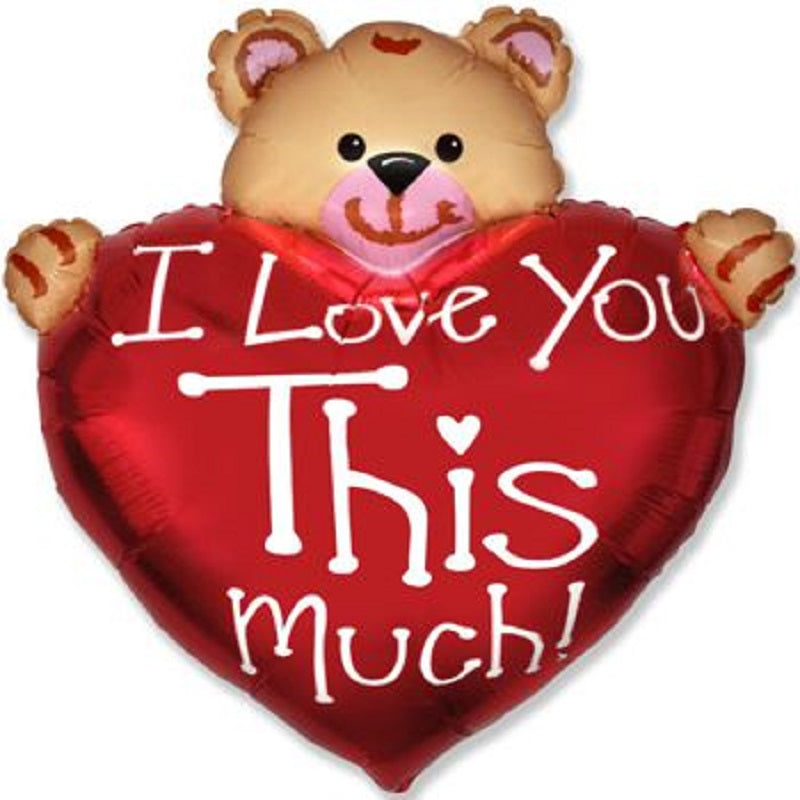 I LOVE YOU THIS MUCH Teddy Bär Folienballon  95 x 95 cm