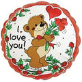 I Love You Bär mit Rosen Folienballon 45cm 18"