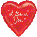 I love you Folienballon Herz 91cm 36"