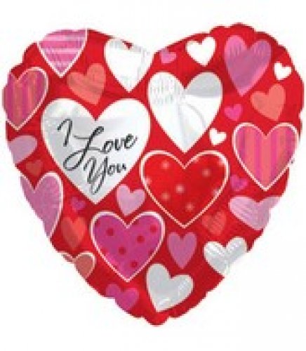 I Love You Herz mit Herzen Folienballon 45cm