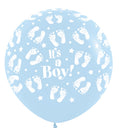 It's a Boy Footprint 640 Pastel Matte Blue 61cm 24 Inch Latex Luftballons Sempertex