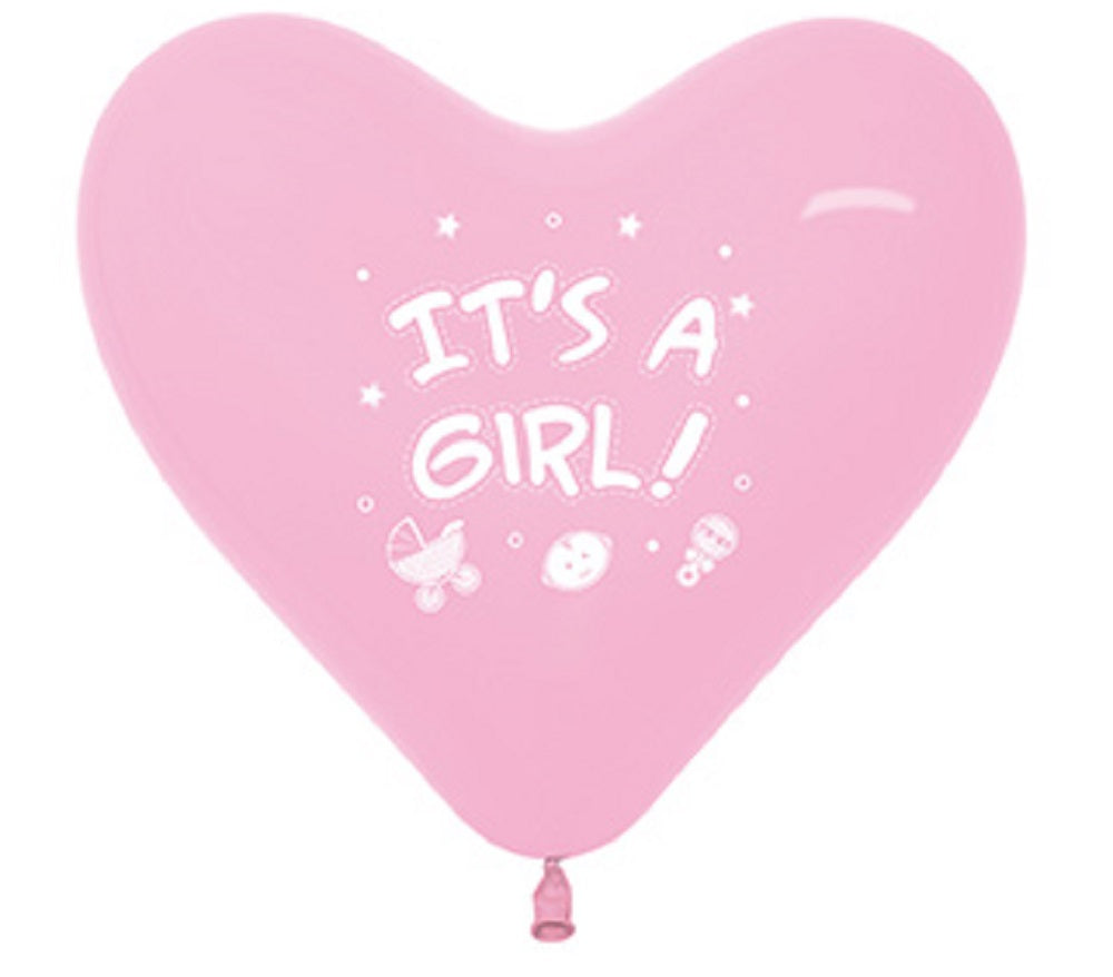 It´s a Girl Herz Bubblegum Pink 30cm 12" Latex Luftballons 009 Sempertex