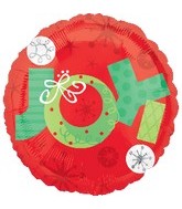 Joy Holidays Frohe Feiertage Folienballon 45cm