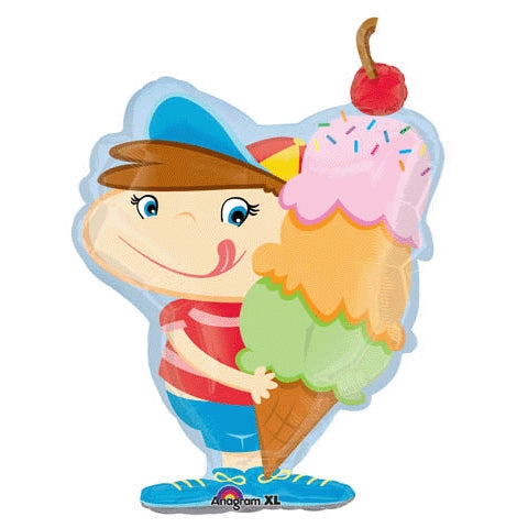 Junge mit Eis Folienballon 79cm 31"