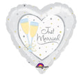 Just Married Herz mit Sektgläsern Folienballon 45cm 18"