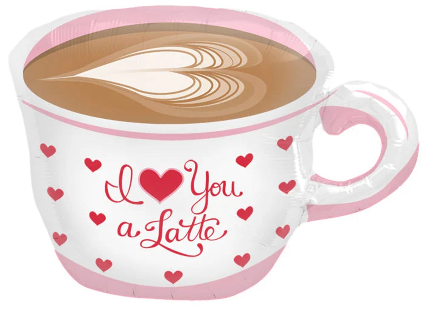 Kaffeetasse I Love You a Latte Folienballon 69cm 27"
