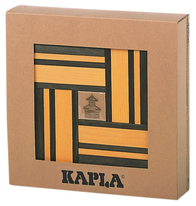 KAPLA® 40 farbige Holzbausteine (gelb/grün) und Kunstbuch