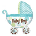 Kinderwagen Baby Buggy Boy blau Folienballon 79cm 31"