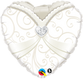 Hochzeitskleid als Herz Folienballon - 46cm 18"