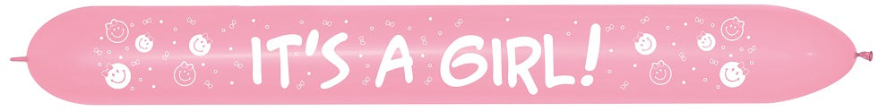 Link o Loon 660 It´s a Girl Pink 009 Latex Luftballons Sempertex