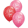 I Love you Hearts Script 27,5cm 11" Latex Luftballons Qualatex
