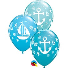 Segelboot und Anker 27,5cm 11" Latex Luftballons Qualatex