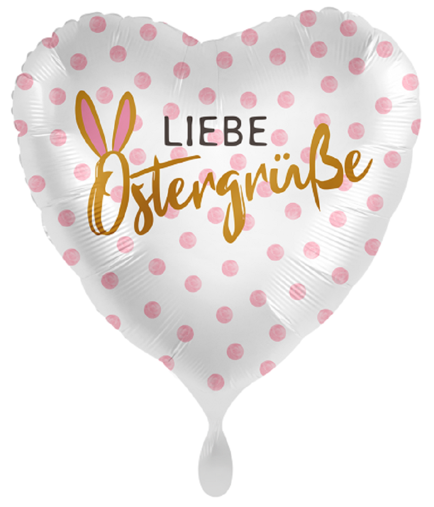 Liebe Ostergrüße Folienballon Herz 43cm 17''