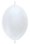 Link o Loon 405 Satin Pearl White (Weiß) 30cm 12" Latex Luftballons Sempertex
