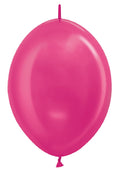 Link o Loon 512 Metallic Fuchsia (Magenta) 15cm 6" Latex Luftballons Sempertex