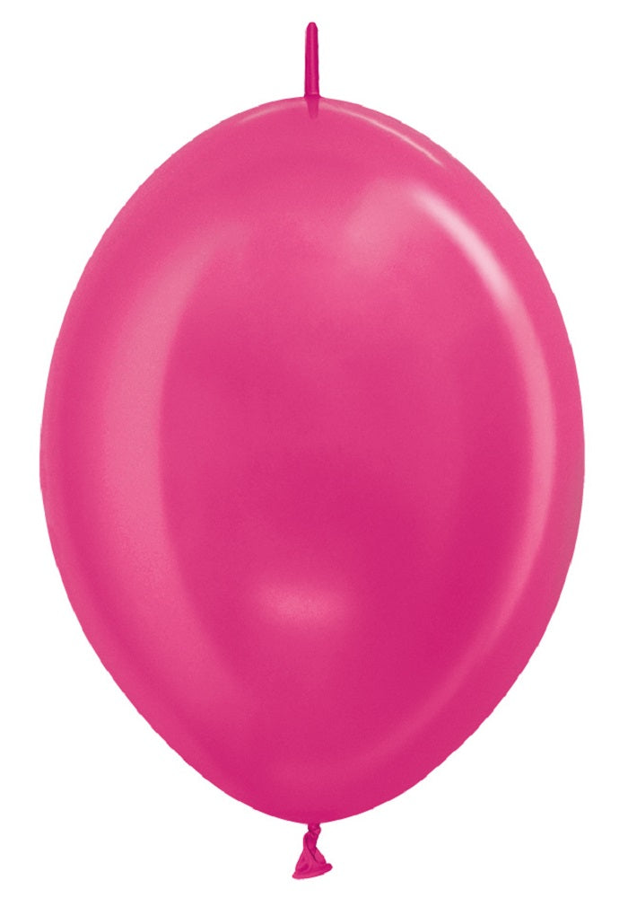 Link o Loon 512 Metallic Fuchsia (Magenta) 15cm 6" Latex Luftballons Sempertex