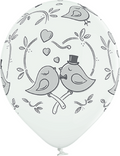 Love Birds Pastel White 30cm 12" Latex Luftballons Belbal