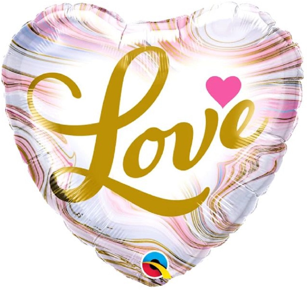 Love Colorful Marble Herz Folienballon 46cm 18 Inch 
